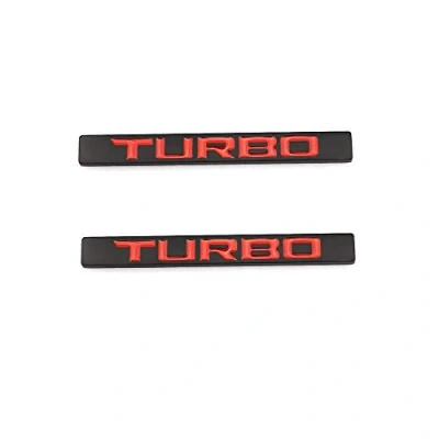 Abbildung von Turbo Emblem, Auto Seiten Kotflügel, Heckklappe, Abzeichen, modifizierte Embleme, Dekoration, Aufkleber, Ersatz für alle Autos (schwarz/rot)