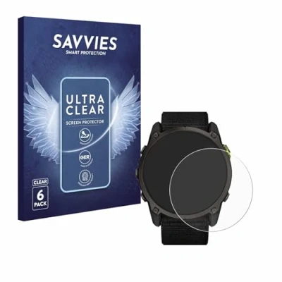 Abbildung von Savvies 6 Stück Schutzfolie für Garmin Enduro 3 Displayschutz Folie Ultra Transparent
