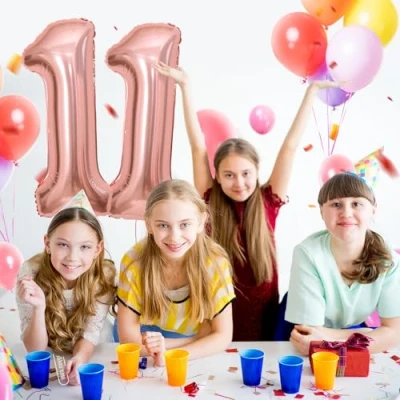 Abbildung von 11 Geburtstag Deko zahlen luftballon jahre Folienballon Roségold für 11. Geburtstagsdeko Männer Frauen Ballon Zahl zum fliegt mit Helium 11.Geburtstagsparty 40&quot; 101cm