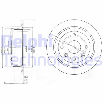 Abbildung von DELPHI BG4091 Bremsscheibe 258 11 4 voll geölt unbehandelt ohne Radlager, ABS Sensorring CHEVROLET: Nubira Kombi, Lacetti Schrägheck