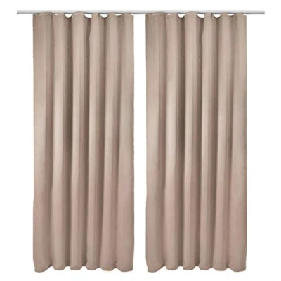 Abbildung von Beautissu 2er Set Verdunklungsvorhang Blickdicht 140x245 cm Sand Kräuselband Vorhänge Blackout Universalband Gardine Lange Fenster Wohnzimmer, Schlafzimmer Amelie BK