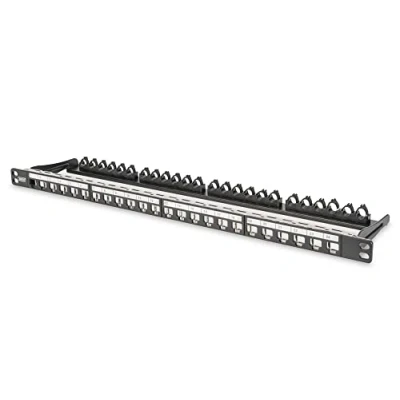 Abbildung von DIGITUS Patchpanel Modular Für Keystone Module 19 Zoll 24 Port Geschirmt Rack Montage 0,5HE Schwarz