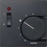 Abbildung von Schneider Electric Merten 536114 Zentralplatte für Raumtemperaturregler Einsatz mit Schalter, anthrazit, System, Made in Germany