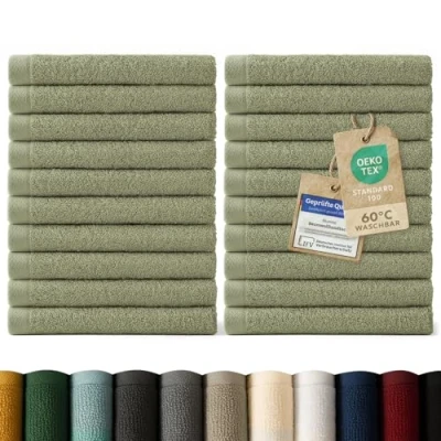 Abbildung von Blumtal Gästehandtücher 30x30cm weich und saugstark, Frottee (24 St), 12er 24er Set, 100% Baumwolle
