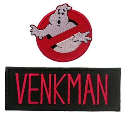 Abbildung von Catch the Patch Aufnäher Bügelbild, Aufbügler, Applikationen, Patches, Flicken, zum aufbügeln, Polyester, Ghostbuster Set 2 Stück Venkman Logo Film