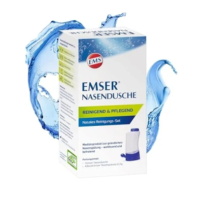 Abbildung von Emser Nasendusche mit 4 Beutel nasenspülsalz