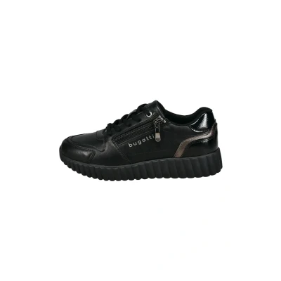 Abbildung von bugatti Woman Damen Low Top Sneaker, Frauen Halbschuhe,straßenschuhe,Strassenschuhe,Sportschuhe,Freizeitschuhe,Black/Metallics (1090),41 EU / 7 UK