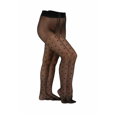 Abbildung von camano BIG DOTS Strumpfhose, Damen, Größe: Large, Black