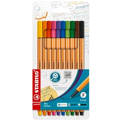 Abbildung von STABILO Fineliner point 88® Kreativ, (10 tlg), Lineal und schablonengeeignet
