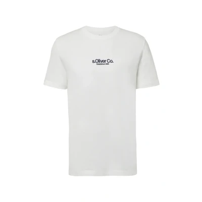 Abbildung von T Shirt aus Baumwolle mit Logo Print weiß L