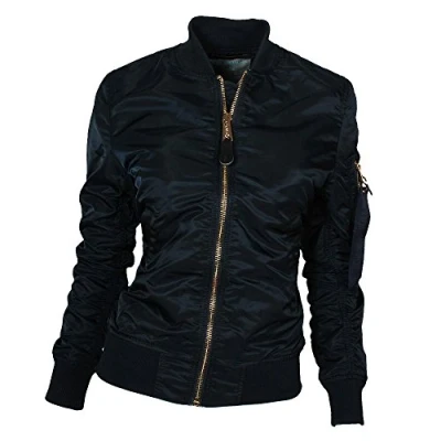 Abbildung von Alpha Industries MA1 VF LW Bomberjacke, Damen, Größe: Medium, Blue/gold