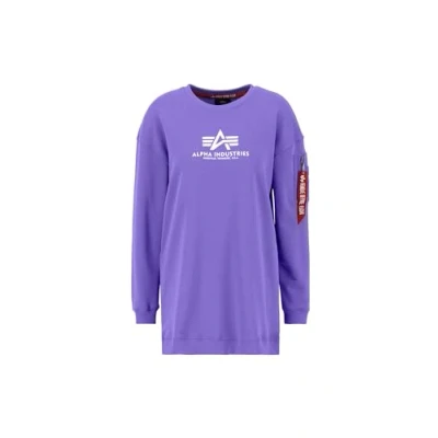 Abbildung von Alpha Industries Basic LONG OS WMN Sweatshirt, Damen, Größe: Large, Electric violet