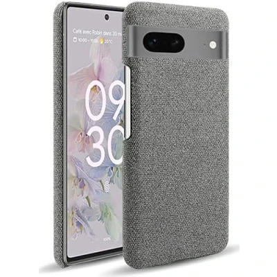 Abbildung von Google Pixel 7a Hülle mit Stoff Finish Back Cover Grau
