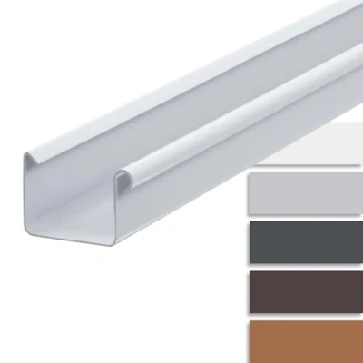 Abbildung von INEFA Dachrinne kunststoff Kastenrinne 200 cm NW68 / 68mm Weiß Dachrinnenzubehör, Regenrinnen PVC, einfache Montage, Made in Germany