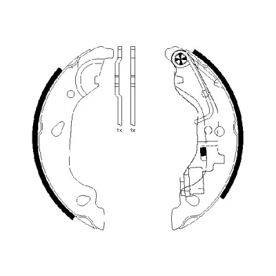 Abbildung von TEXTAR 91054400 Bremsbacken 180 32 mit Handbremshebel FIAT: Punto II Schrägheck