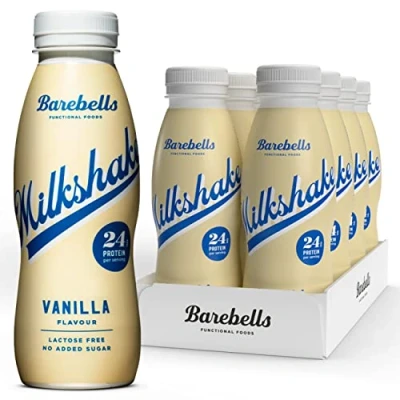 Abbildung von Barebells Cremiger Eiweiss shake zuckerarm, 24 Gramm Protein pro Flasche, laktosefrei Vanilla Milkshake, 8 x 330ml