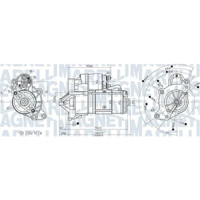Abbildung von MAGNETI MARELLI 063721416010 Anlasser 12 2,5 11 PEUGEOT: 307 SW, 807, 508 I CITROËN: C4 Schrägheck, C5 III Kombi, Coupe, FIAT: Ulysse II