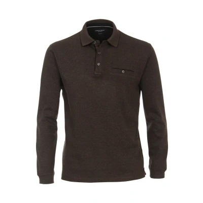 Abbildung von Casamoda Langarm Gestreift Poloshirt, Herren, Größe: 3XL, Braun