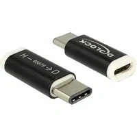Abbildung von Delock Adapter USB Type C St (Device) &gt; Micro B Buchse (Host) schwarz