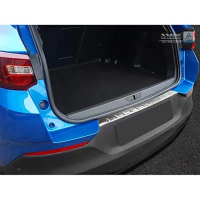 Abbildung von Edelstahl Heckstoßstangenschutz kompatibel mit Opel Grandland X 2017 2021 &#039;Ribs&#039;