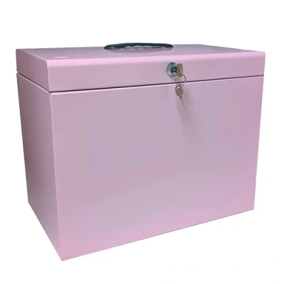 Abbildung von Cathedral Products A4 Stahl Aktenbox mit Starter Pack 5 Hängemappen Pastellrosa