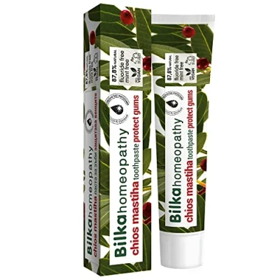 Abbildung von Bilka Homöopathie Chios Mastiha Zahncreme, Natürlicher Zahnfleischschutz Zahnpasta, Fluoridfrei, Mentholfrei, Zuckerfrei, 1x75ml