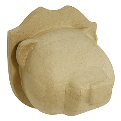 Abbildung von Décopatch SA162O Träger S aus Pappmaché, Trophée Teddybär, 17,5 x 15,3 12 cm, zum Verzieren, Kartonbraun