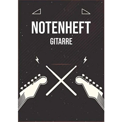 Abbildung von Notenheft Gitarre: Größe: DIN A4 100 Seiten Blanko Notenblock Für Anfänger und Fortgeschrittene Große Lineatur Musik Schreibheft Leere Notensysteme