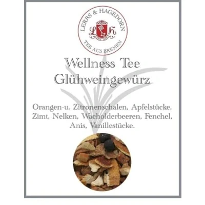 Abbildung von Lerbs &amp; Hagedorn, Wellness Tee Glühweingewürz 250g (ca. 21 Liter) Orangenschalen. Zitronenschalen, Apfelstücke, Zimt, Nelken
