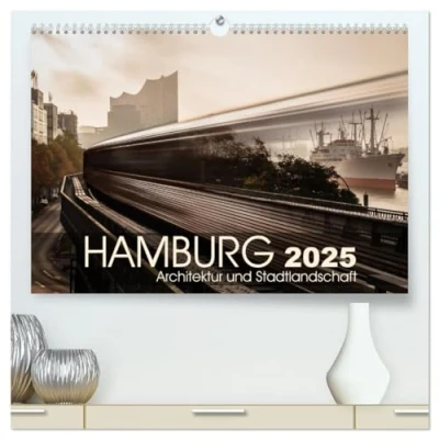 Abbildung von Hamburg Architektur und Stadtlandschaft (hochwertiger Premium Wandkalender 2025 DIN A2 quer), Kunstdruck in Hochglanz