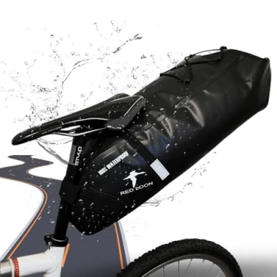Abbildung von Red Loon Satteltasche für Fahrrad wasserdicht Gepäckträger Tasche Hinterradtasche Fahrradtaschen Bikepacking Backloader Packtasche Rad 15L schwarz