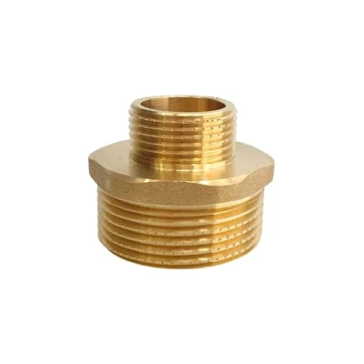 Abbildung von Reduziernippel 1 1/4&quot; x 1&quot; AG/AG Messing Doppelnippel Reduziert Außengewinde Trinkwasser geeignet