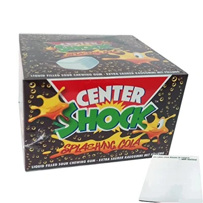 Abbildung von Center Shock Kaugummis Cola extra sauer 100 Stück (1x400g Packung) + usy Block