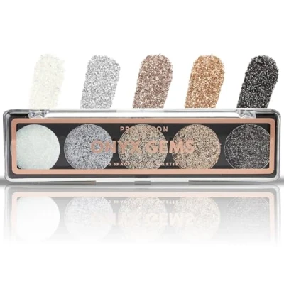 Abbildung von Profusion Cosmetics Glitzer Palette mit 5 Farbtönen für Funkeln und Glamour, erhalten Sie schillernde Augen Must Have Palette, erhöhen Ihre Schönheitsroutine matter
