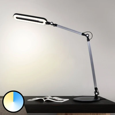Abbildung von Briloner Leuchten LED Tischleuchte, Tischlampe dimmbar, Farbtemperatursteuerung, Touch Steuerung, Höhe einstellbar, 6,6 Watt, 700 Lumen, Schwarz, 6.6 W