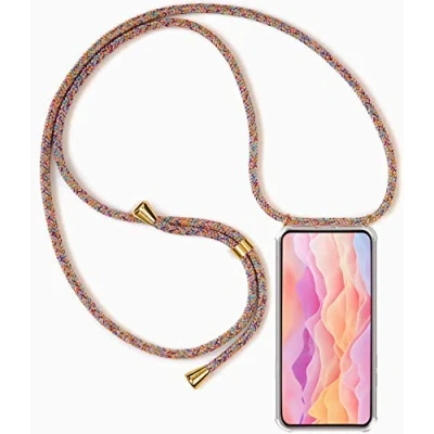 Abbildung von Handykette kompatibel mit OnePlus 9 Hülle Silikon Handy Kordel zum umhängen Smartphone Necklace Transparent Handyhülle Case Kette