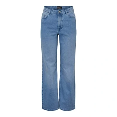 Abbildung von PIECES Damen Pcpeggy Hw Wide Pant Lb Noos Bc, Light Blue Denim, XS