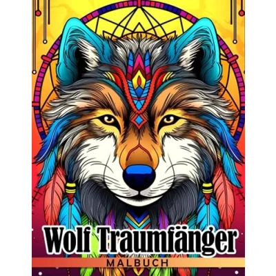 Abbildung von Wolf Traumfänger Malbuch: Native American Tier Ausmalbilder mit beeindruckenden Illustrationen für Entspannung und Stressabbau Erwachsene
