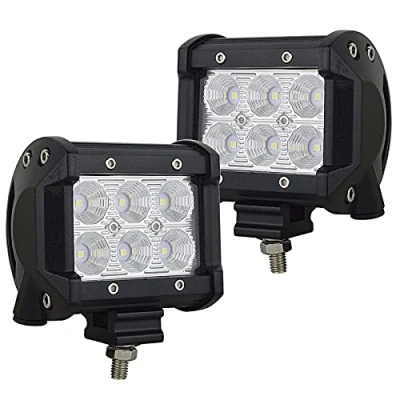 Abbildung von AUXTINGS 2 Stück 4 Zoll 18W Flood LED Arbeitsscheinwerfer Bar Driving Lampe 1440LM 6000K