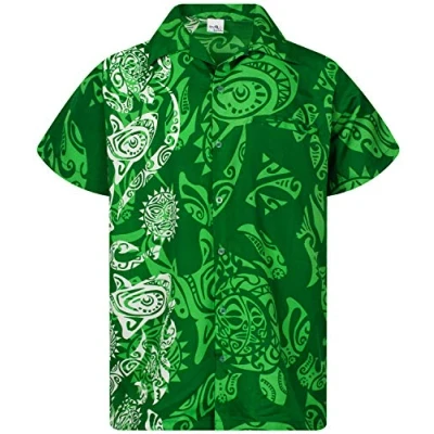 Abbildung von King Kameha Funky Hawaii Hemd, Herren, Kurzarm, Maori Wedding, Grün, L