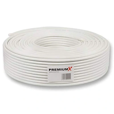 Abbildung von PremiumX 50m BASIC Koaxialkabel 135dB 4 fach CCS SAT Kabel Antennenkabel TV