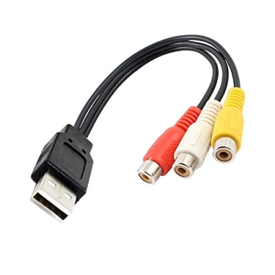 Abbildung von Bolwins D43 USB2.0 auf Cinch Kabel AV Audio Video Adapter Camcorder DVD TV PC &amp; Kabel, (30 cm)