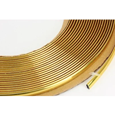 Abbildung von phil trade Gold Chrom Zierleiste 6mm x 15m selbstklebend universal Auto Goldleiste Kontur