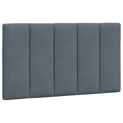 Abbildung von vidaXL Kopfteil Kissen, Kopfteilkissen mit Linien Design, Bett Kopfkissen Klettverschlüssen auf Rückseite, Kopfteilpolster Kopfpolster, Hellgrau 90cm Samt