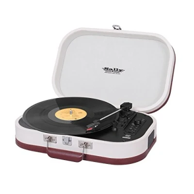 Abbildung von Trevi TT 1020 BT, 33, 45 und 78 RPM Vinyl Plattenspieler, Tragbarer Plattenspieler mit Kabelloser Verbindung, MP3, USB Kodierfunktion, Integrierten Stereo Lautsprechern, Vintage Modell, Beige
