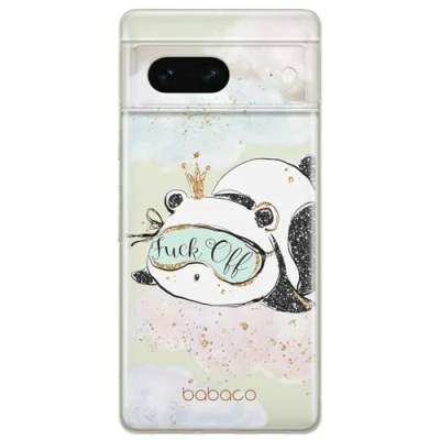 Abbildung von Babaco ERT Group Handyhülle für Google Pixel 7 Original und offiziell Lizenziertes Muster Panda 001 optimal an die Form des Handy angepasst, teilweise transparent