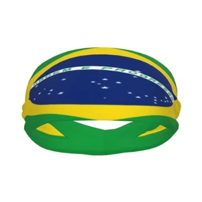 Abbildung von Brasilien Flagge. Steigern Sie Ihre Leistung mit modischen Schweißbändern ideal für jede Aktivität!