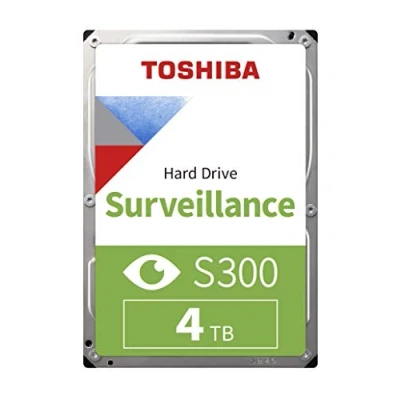 Abbildung von Toshiba 4TB S300 Surveillance 3.5&#039; SATA Internal Hard Drive. 24/7 Operation, Supports 64 cameras, 128MB Cache, 110TB/Year workload,CMR,3yr Warranty (HDWT140UZSVA).