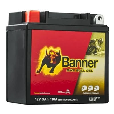Abbildung von Banner Bike Bull GEL Motorradbatterie 50914 9Ah 12V BGB9B YB9 B wartungsfrei