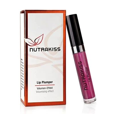 Abbildung von Nutrakiss Lip Plumper „Plum“ Natürlicher Booster mit Niacin (Vitamin B3) I Liquid Lipstick Lippen Lippenstift für volle Made in Germany 5ml